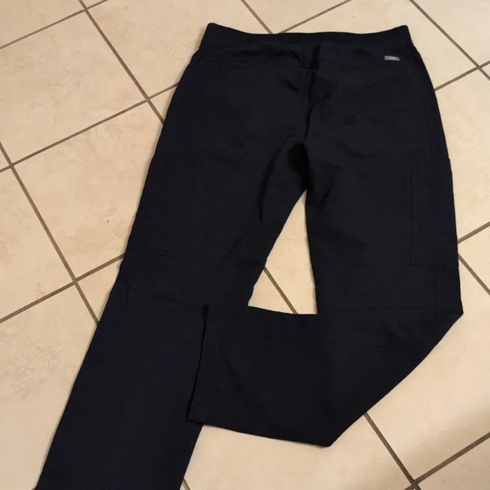 Figs Scrubs pants Axim Cargo Navy Blue Tie Elastic Waist Size L